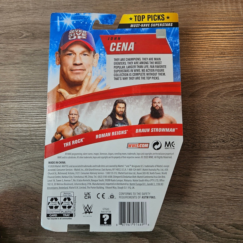 WWE Top Picks John Cena Action Figure Mattel 2020 Never Give Up Wrestling Toy - Picture 4 of 4